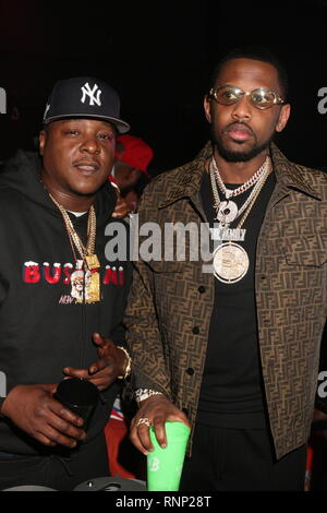 Charlotte, NC, USA. 17 Feb, 2019. Jadakiss & Fabolous besuchen nach Partei Finale der NBA-All-Star-Wochenende an ClubONE in Charlotte, North Carolina. Photo Credit: Walik Goshorn/Mediapunch/Alamy leben Nachrichten Stockfoto