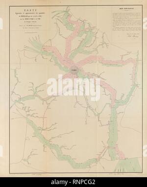 Carte figurative et approximative des Quantités de Cereales qui ont circulé en sur 1853 les voies d'eau et de fer de l'Empire Francais Stockfoto