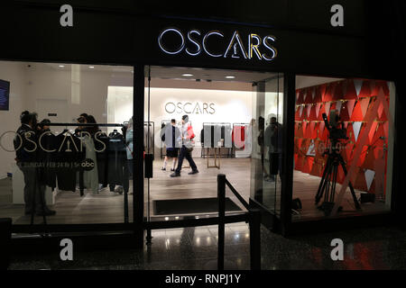 Hollywood, CA/USA - Feb.18, 2019: Die Oscars pop-up Merchandise Shop ist in der Woche bis zum 91. jährlichen Academy Awards Zeremonie gezeigt. Stockfoto