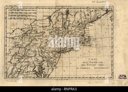 Carte de la Partie Nord, des Putschist Unis de l'In septentrionale. Stockfoto
