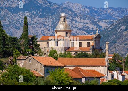 Kirche Bogorodicin Hram, Prcanj, Bucht von Kotor, Montenegro Stockfoto