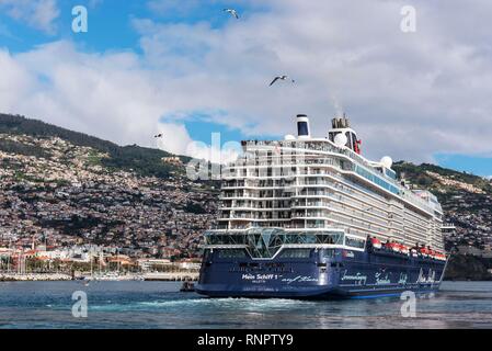 Kreuzfahrt Schiff, Hafen, Funchal, Madeira, Portugal Stockfoto