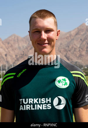 Muscat, Oman. 17, Februar, 2019. Bild zeigt: die Cricket Irland Harry Tector. Credit: Ian Jacobs Stockfoto