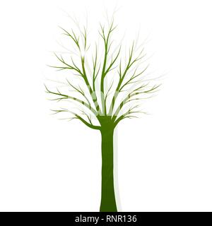 Grüner Baum Silhouette auf weißem Hintergrund Vektor Stock Vektor