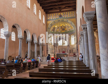 Euphrasius Basilika - Eufrazijeva Basilika in Kroatisch - oder die Kathedrale Basilika der Himmelfahrt Mariens. Porec, Istrien, Kroatien. Interi Stockfoto