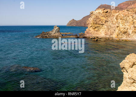 Cala Chicre Strand/einsame Strände in Cabo de Gata Nationalpark - Almeria - Spanien Stockfoto