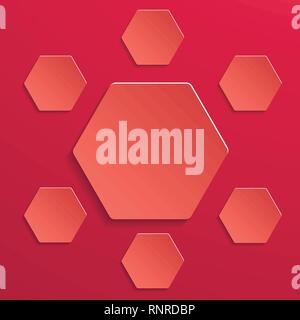 Abstrakte elegante Vektor collage design mit sechseckigen Platten. Stock Vektor