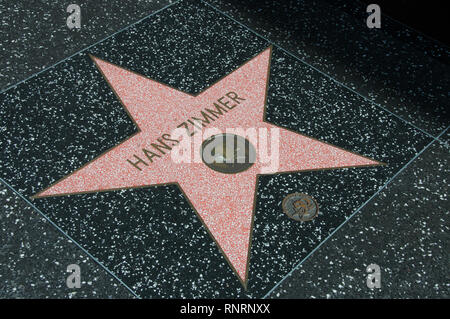 Holywood, Los Angeles, Kalifornien, USA - 14. Juni 2014: Stern von Hans Zimmer auf dem Walk of Fame Stockfoto