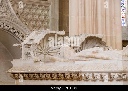 Batalha, Portugal. Der Gründer (Kapelle Capela do Fundador), Königliche Pantheon mit den Gräbern von König Johann I. von Portugal und Philippa von Lancaster Stockfoto