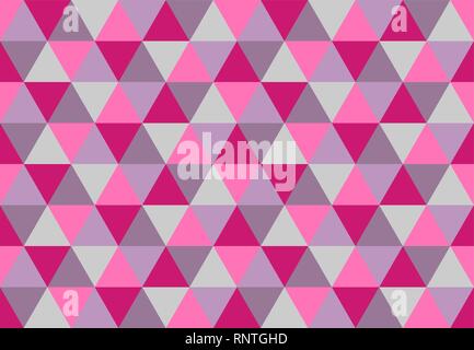 Lebendige dreieckige nahtlose Muster. Low Poly geometrischen Hintergrund. Rosa, Violett, Lavendel Farben. Print Design für Textilwaren, Plakate, Flyer, T-Shirts Stock Vektor