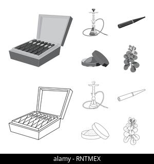 Zigarre, Hookah, Schnupftabak, Blätter, Box, Shisha, Mundstück, Lieferung, Blatt, Paket, Bar, Halter, Landwirtschaft, Pack, Zubehör, klassische, runde, botanischen, schlecht, Arabisch, Rauchen, Botanik, Schaden, Aroma, Genuss-, Behälter-, Anlagen-, Filter, Zubehör, schädlich, verweigern, Stop, anti, Gewohnheit, Zigaretten, Tabak, Gesundheit, Nikotin, Rauchen, Statistiken, Set, Vector, Icon, Illustration, isoliert, Sammlung, Design, Element, Grafik, Vektor, Vektoren, Stock Vektor