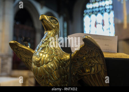 Das rednerpult in St. Michael und alle Engel Pfarrkirche, Haworth, West Yorkshire Stockfoto