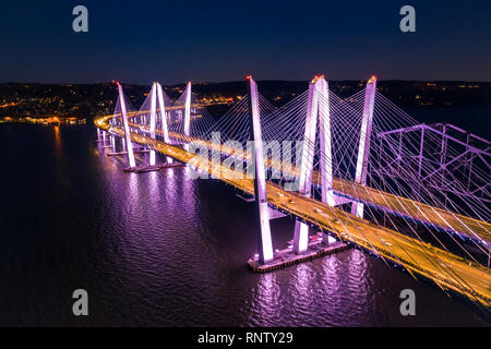 Luftbild der Neuen Tappan Zee Bridge Stockfoto