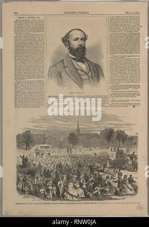 Feier der Abschaffung der Sklaverei in den Distrikt von Columbia durch die farbigen Menschen, in Washington, April 19, 1866 Henry A. Smythe, Esq. - - Gezeichnet von F. Dielman.