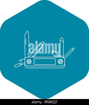 Klappmesser-Symbol, Umriss-Stil Stock Vektor