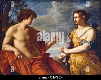 Giovanni Domenico Cerrini - Apollo e La Sibilla Cumana. Stockfoto