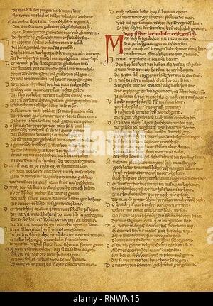 Cgm 34, Bl. 11 r Strophen 250,3 - 275,1. Stockfoto