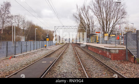 Old Trafford Metrolink tram station in Manchester - Manchester/England - Januar 1, 2019 Stockfoto