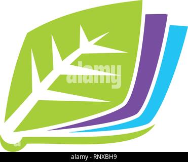 Leaf Logo Design Vector Template isoliert Stock Vektor