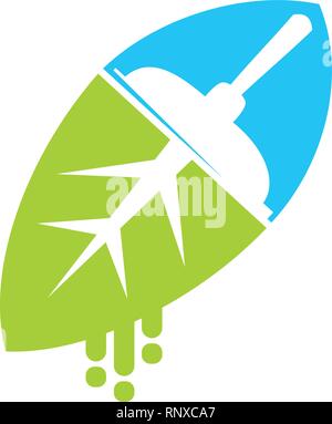 Leaf Logo Design Vector Template isoliert Stock Vektor