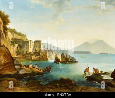 Franz Ludwig Catel - Golf von Neapel, mit Fischern und Muschelsammlern (1850). Stockfoto