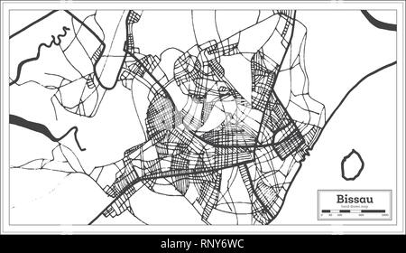 Guinea-bissau Republik Guinea-Bissau Stadtplan im Retro-stil. Übersichtskarte. Vector Illustration. Stock Vektor