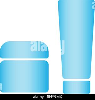 Kosmetik Flasche Produkt Vektor. Set von kosmetischen Produkten auf weißem Hintergrund. Kosmetik-Paket Sammlung für Creme, Suppen, Schäume, Shampoo. Eine Tube Stock Vektor
