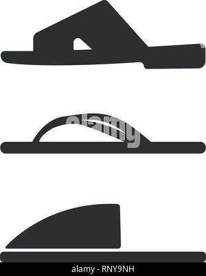 Slipper Icon Set. Einfache Satz von Pantoffeln Symbole für Web-Design isoliert auf weißem Hintergrund. Vector Mode casual Sandalen Casual Sandalen Vektor Stock Vektor