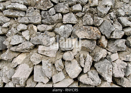Nahaufnahme der alten Mauer aus Stein Stockfoto
