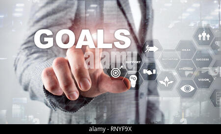 Ziel Ziele Erwartungen Zielerreichung grafisches Konzept. Business Development zu Erfolg und Wachstum Wachstum. Stockfoto