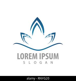 Blauer Lotus Flower logo Konzept Design. Symbol grafische Vorlage element Stock Vektor