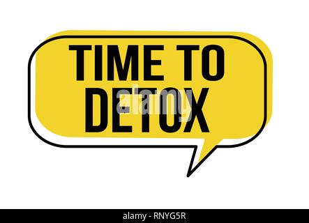 Zeit Sprechblase auf weißem Hintergrund zu Detox, Vector Illustration Stock Vektor