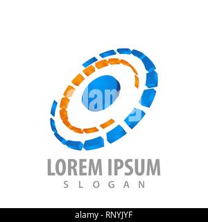 3D-Drehung runde Logo Konzept Design. Symbol grafische Vorlage element Stock Vektor