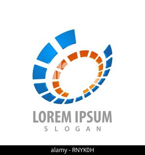 Rotation runde Logo Konzept Design. Symbol grafische Vorlage element Stock Vektor