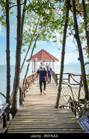 Herkömmliche, Thailand - Dezember 01, 2018: in der Gruppe der touristischen hatte Sii Dam, herkömmliche Thailand. Dieser Ort ist berühmt Mangrovenwald. Stockfoto