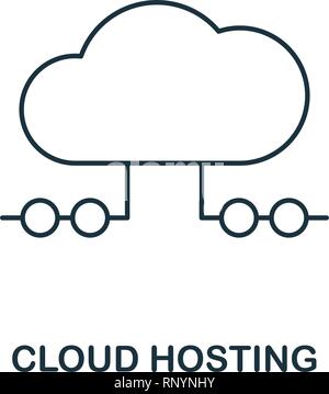 Cloud Hosting übersicht Symbol. Thin Line Style von großen Daten icons Collection. Pixel Perfect einfaches Element Cloud Hosting Symbol für Web Design, Apps Stock Vektor