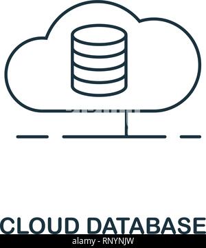Cloud Datenbankmodellstruktur Symbol. Thin Line Style von großen Daten icons Collection. Pixel Perfect einfaches Element cloud Symbol Datenbank für Web Design, Apps Stock Vektor