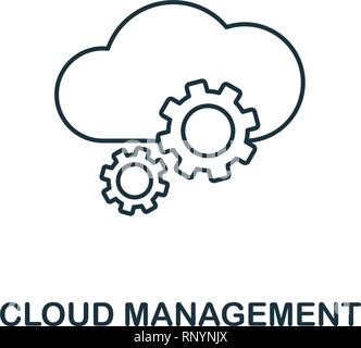 Cloud Management Übersicht Symbol. Thin Line Style von großen Daten icons Collection. Pixel Perfect einfaches Element Cloud Management Symbol für Web Design, Apps Stock Vektor