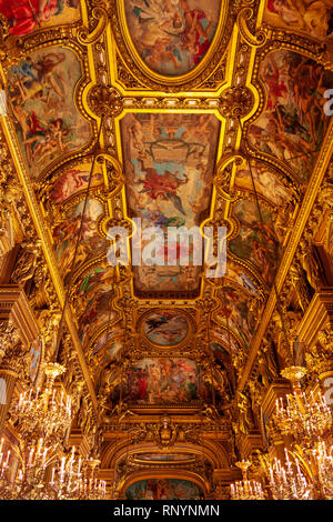 Decke des Grand Foyer im Palais Garnier, Paris, Frankreich Stockfoto