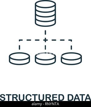 Strukturierte Daten Übersicht Symbol. Thin Line Style von großen Daten icons Collection. Pixel Perfect einfaches Element strukturierter Daten Symbol für Web Design, Apps Stock Vektor