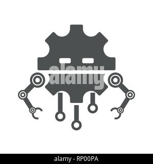 Roboter Kopf Symbol Leitung, Vector, Piktogramm auf weißem Hintergrund, logo Illustration. EPS 10. Stock Vektor