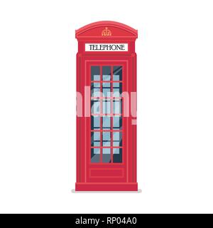 Londons rote Telefonzelle. Vector Illustration. Stock Vektor