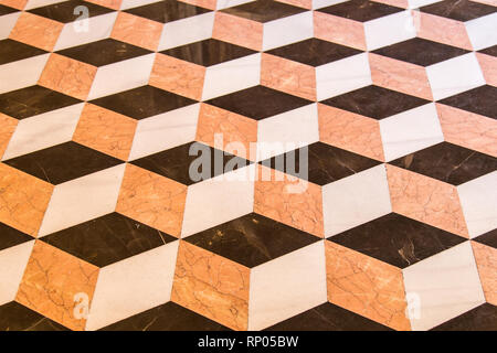 Alte Marmor 3D-Würfel, Design Stockfoto