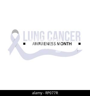 Sstsein Monat ribbon Krebs. Lungenkrebs Bewusstsein Vector Illustration Stock Vektor