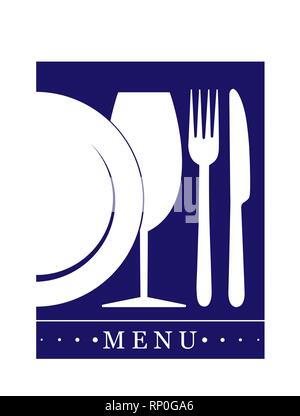 Logo für die Dekoration der Speisekarte des Restaurant Informationsportal oder Catering Stock Vektor