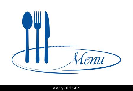 Logo für die Dekoration der Speisekarte des Restaurant Informationsportal oder Catering Stock Vektor