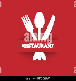 Logo für die Dekoration der Speisekarte des Restaurant Informationsportal oder Catering Stock Vektor