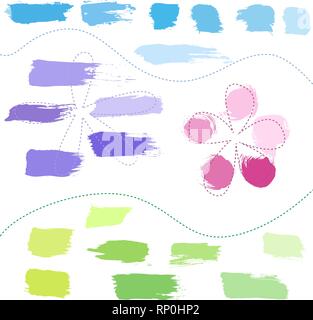 Satz von Hand gezeichnet. Vektor Sammlung von bunten Tinte abstrakten Texturen. Grunge Kugelschreiber vector Pinselstrich. Distressed Lagerträger. Moderne Stock Vektor