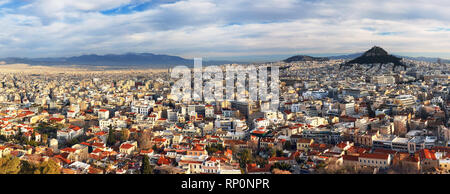 Skyline von der Akropolis in Athen, Griechenland Stockfoto