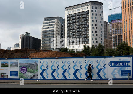 HS2 Website Horten in der Nähe von Curzon Street, Birmingham, England, Großbritannien Stockfoto